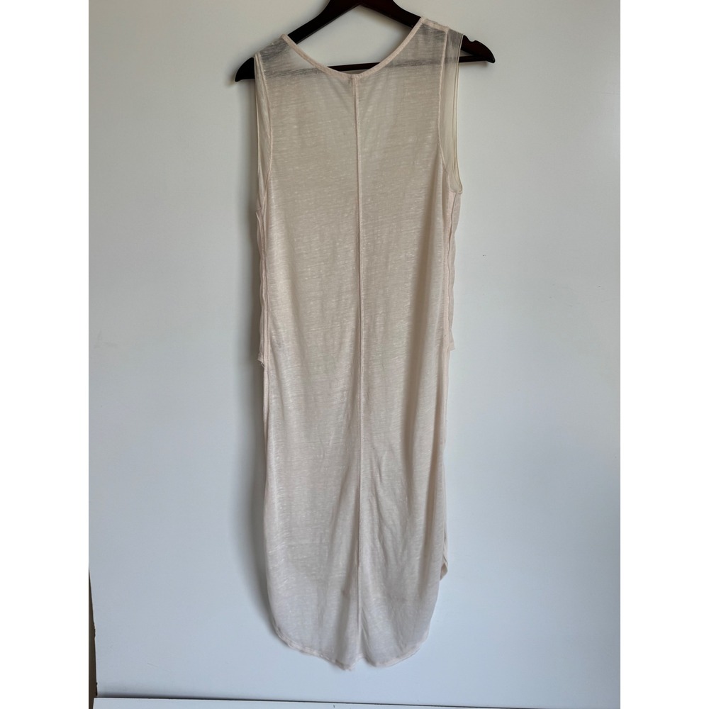 We The Free Free People Sheer High Slit V-Neck Tunic Sleeveless Cream Small midi - Picture 4 of 6